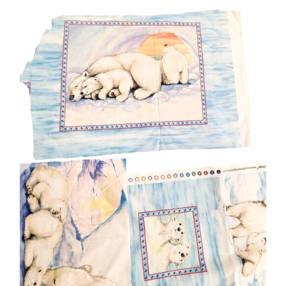 Polar Bear-Themed Cotton Fabric Quilt Squares Panel Bundle - Picture 10 of 16
